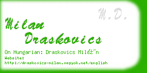 milan draskovics business card